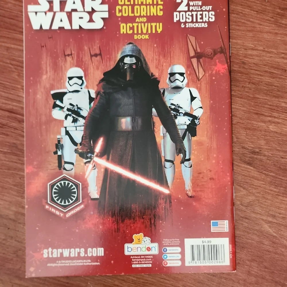 Disney Star Wars Coloring Book with Red and Black Design